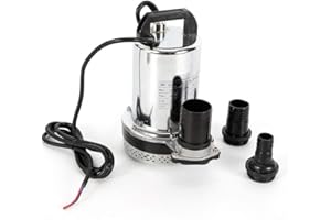 Futchoy Pompa sommergibile DC 12V 160 W in acciaio inox per irrigazione lavaggio auto portata massima: 6000 l/h