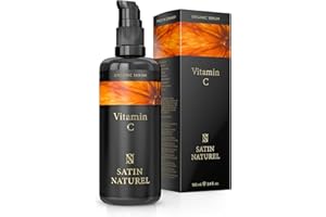 ‎SATINNATUREL BIO Vitamin C Serum Gesicht 100 ml - Vitamin C hochdosiert auf Bio Aloe Vera Basis mit Hyaluron – Skincare Vegan - Gesichtspflege, Augenringe entfernen, Anti Aging - Naturkosmetik - Satin Naturel