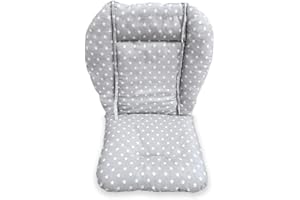 KOCPUDU High Chair Cushion Cover, High Chair Cushion Pad/cushion High Chair /breathable High Chair Pad,soft and Comfortable, Cute and Exquisite Patterns, More Comfortable for Babies (gray Stars Pattern)