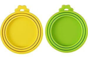 HCYANGZHANG 2 Stück Dosendeckel, Dosendeckel Katzenfutter, Silikon für Katzen und Hundedosendeckel, Dosendeckel Drei In Einem, Geeignet für Die Meisten Dosen (Grün+Gelb)