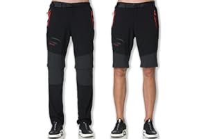 SOLOYEE Pantalones Trekking Hombre Montaña Pantalones Convertible Cortos,Impermeable Secado RáPido Transpirable Anti-ArañAzos Trabajo Pantalones Senderismo