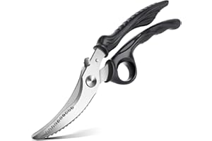 PURPLEBIRD Ciseaux de cuisine en acier inoxydable pour la volaille et les légumes, Poignée en plastique ABS noir Ciseaux à viande lavables au lave-vaisselle,Ciseaux de cuisine multifonctions