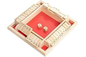 MplehDa Shut The Box, Gioco da Tavolo, Dice Game Tavolo in legno Numero Matematico Gioco Famiglia, Gioco dei Dadi In Scatola, Gioco da Tavolo in Legno con Dadi, Gioco Dei Dadi in Scatola