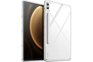 JETech Przejaśniać Etui do Samsung Galaxy Tab S9 FE Plus 12,4 Cala, Przezroczyste Szczupły Osłona Tabletu z Twardym PC Tył i Miękkim TPU, Obsługuje Ładowanie Bezprzewodowe S Pen (Przezroczyste)