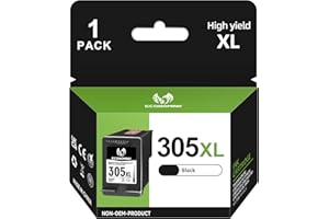 ECONOMINK Czarny wkład atramentowy 305 XL, wkłady atramentowe 305XL regenerowane do HP 305, wkłady atramentowe 305 do DeskJet 2710 2720 2700 2724 Plus 4120 Envy 6000 6020 6032 6010 6055 Pro 6430 6400 (1 czarne)