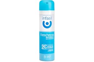 Infasil Deodorante Spray Freschezza Naturale, Efficace Fino a 24H, Formula Idratante con Emollienti e Molecola 2C contro gli Odori, Deodorante Senza Alcol, 150 ml.