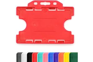 CKB LTD - 10 soportes rígidos de doble cara para tarjetas de identificación, horizontales, horizontales, doble identidad, plástico, para dos tarjetas, 86 mm, 54 mm, tamaño de tarjeta de crédito CR80,