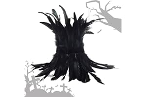 ARONRAVE Collana Gotica con Piume Naturali - Girocollo Vittoriano per Costume da Festa - Plastica