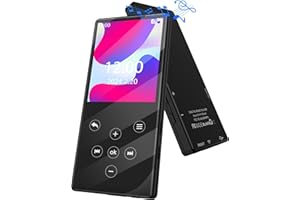 KOVCDVI MP3 Players with Bluetooth 64GB with Built-In Speaker HiFi Sound FM Radio Recorder E-Book Reader Alarm Clock Support up to 128GB TF Card