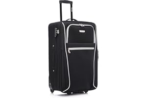 SKYLARK LUGGAGE Medium Suitcase 26" Super Lightweight Luggage 20% Expandable Combination Lock 2 Wheel Soft Shell Hold Check in Luggage for 15 to 20kg