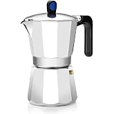 Monix Induction Express | 9 Cup Italian Induction Coffee Maker | Aluminium, Silver Color, 9 Cups
