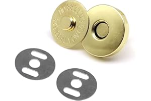 BEADS4CRAFTS 10 MAGNETIC BAG CLASP FASTENERS 18mm REPLACEMENT HANDBAGS PRESS STUD CLOSURE (18mm (C072), Gold)