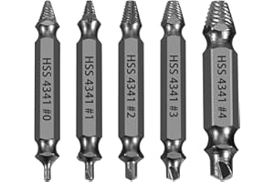 Newder-eu Schraubenausdreher Set, 5-teilig, HSS 4241 Stahl, Linksausdreher für Beschädigte Schrauben