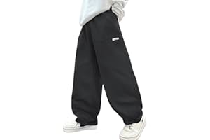 Panegy Ragazzi Pantaloni Cargo Bambini Vita Elastica Alta Pantaloni Baggy Cotone Sciolto Scuola Track Joggers con Tasche Y2K Streetwear