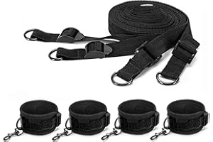marielove Sistema de ataduras para bondage – 4 grilletes para manos y pies, incluye correas muy estables – ajustable – BDSM