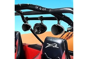Aileap M600X Bass Motorbike Audio System ATV UTV Roll Cage Bar Bluetooth MP3 Radio con Amplificador de 2.1 Canales, subwoofer Impermeable de 5 "y Dos Altavoces estéreo de Rango Completo de 4.5"