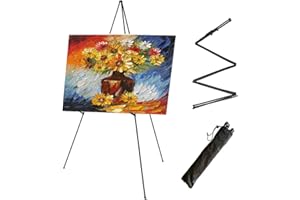 VAKIREYY Chevalet de Présentation, Chevalet d'art Portable Peinture Aluminium Petits Réglable avec Sac de Transport Trepied Peinture Toile Chevalet de Table pour Artistes Panneau de Mariage et Affiche, Noir