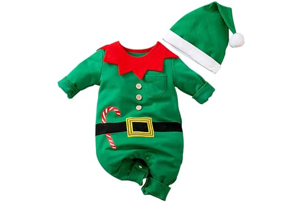 Costume Noel Bebe Noël Lutin Grenouillères Tenue Noël Deguisement Noel Body Bébé Garçon Fille
