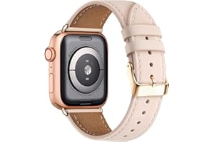QAZNZ Leather Straps for Apple Watch Strap 40mm 42mm(Series 11 10) 41mm 38mm,Women Men Replacement Strap for Apple Watch Series 9 8 7 6 5 4 3 2 1 & iWatch SE 1/2/3,Ultra 3/2/1