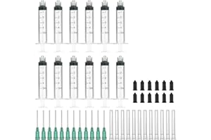 AGEMORE Siringhe da 5 ml con aghi di riempimento a punta smussata 18G x 1” e tappo per la conservazione (adattatore Luer)
