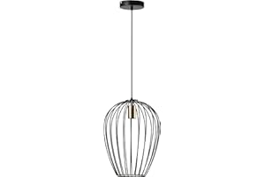 ‎HOMCOM HOMCOM Pendelleuchte Hängeleuchte Hängelampe modern Pendellampe für Büro Wohnzimmer Esszimmer Metall Schwarz Ø26 x 130 cm