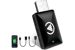 Shiptree Adaptador Inalámbrico para Android Auto y CarPlay, Adaptador 2 EN 1 para Coches con Carplay, Conversión de Cableado a Inalámbrico, para iOS 10+ & Android 11+, Conexión Estable, Plug & Play