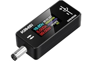 KOLRID dc Spannungsmesser DC-Powermeter 4-30V 0-12A Zwei-Wege-Messung Kapazität Amp Volt Ammeter Detector Digitales Messgerät für Geräte 5,5 x 2,5/2,1 Port