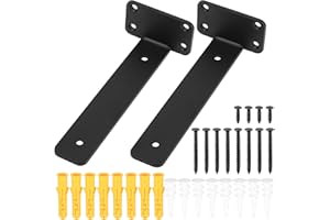 SYBDXJ Regalhalterung, 2 Stk Schwebende Regalträger, Unsichtbare Tablarträger Regalwinkel, Schwimmender Regalbodenträger, Schwerlastträger Regalkonsole Wandregal Regalhalterung - schwarz/20cm