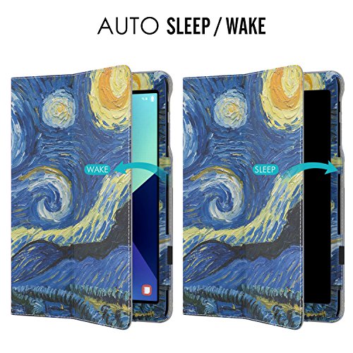MoKo Samsung Galaxy Tab S3 9.7 Hülle – PU Leder Ständer Schutzhülle Smart Case Cover mit Stift-Schleife / Standfunktion und Auto Sleep / Wake Up Funktion für Samsung Galaxy Tab S3 9.7 Zoll (2017) SM-T820 / T825 Tablet, Sterne Nacht - 5