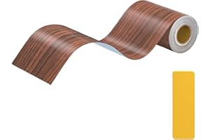 Lifuncren 10 cm x 5 m Bordi Adesivi per Pareti, Impermeabile Rimovibile Bordo Adesivo per Mobili, Adesivo Effetto Legno Greca Adesiva per Parete Carta da Parati per Porte Pavimento (Noce)