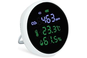 GAIN EXPRESS CO2 Carbonio Biossido Rivelatore Interno Aria Qualità Monitoraggio Temperatura, Umidità Metro Portatile Da tavolo O Parete Montabile CO2 Metro con Regolabile CO2 Allarme Soglia