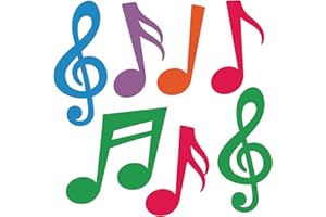 Clabby 40 Recortes de Notas Musicales Silueta de Notas Musicales Decoración Fiesta 2024 Cumpleaños Concierto de Música Fiesta Tema de los 50 Tablero de Anuncios Vuelta al Colegio