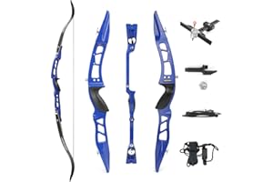 HNZMDY Archery 66" Takedown Hunting Recurve Bow ILF Limbs Metal Riser Right Hand 20-40lbs Archery Competition Athletic Bow