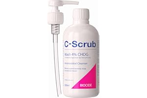 C-Scrub Wash Chlorhexidine 4% w/v | 500ml | Anti-Microbial Hand, Skin Cleanser | Pump Dispenser | Antibacterial Wash
