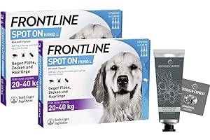 FRONTLINE HUND APOTHEKEN-EXPRESS Frontline Spot on Hunde L 20-40 Kg Sparset mit 2 x 6 Ampullen und einer Handcreme ODER Handseife von Apotheken-Express
