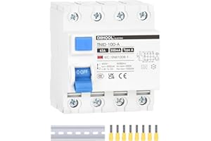DIHOOL RCD Typ A fi schutzschalter Fehlerstromschutzschalter FI-Schalter DIN Hutschiene 4-polig 63A 300mA