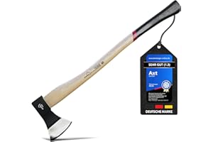 siwitec Holzaxt SH-140, Axt mit Hickory-Stiel und C45 Carbon Klinge, Länge: 80,3 cm, Kopfgewicht: 1400 g, Spaltaxt Holz, Universalaxt, Beil