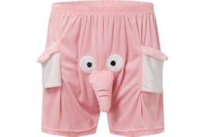 GENERIC Mens Lounge Pants A Funny Elephant Boxer Novelty Shorts Humorous Underwear Prankfor Men Animal Themed Boxer Pants Elephant Will RingPlay Strange PajamaNightwear Loungewear Pajama