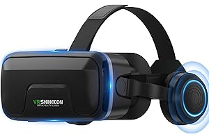 XWP VR Headset con Auriculares, Gafas De Realidad Virtual 3D para Juegos Móviles, Películas & Juguetes, Compatible con iPhone & Android 4,7–7,2", Regalo De Cumpleaños & Navidad para Niños Y Familia
