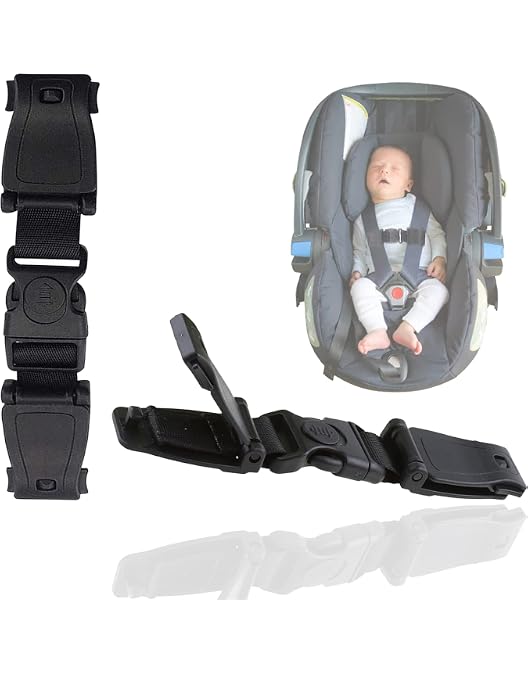 Clip De Sécurité Pour Ceinture Siège Auto Bébé - Plastique ABS Noir - 15.8x4.6 Cm - Double Verrouillage - Compatible Poussette, Chaise Haute - 2