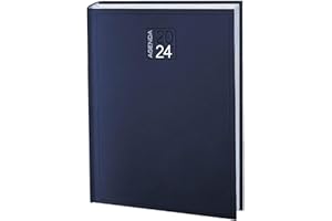 MANE DESIGN - Agenda 2024 , Planner settimanale formato A5 17x24 cm, Agenda Settimanale 2024 12 Mesi con Copertina Rigida in Pelle PU, Agenda 2024 Settimanale per Lavoro e Università (Blu Navy)