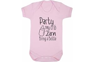 ART HUSTLE Party My Crib 2am Bring A Bottle Baby Boy Girl Unisex Short Sleeve Bodysuit