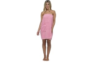 TOM FRANKS Ladies Towel/Towelling Wrap For Gym Pink or White S/M, M/L (S/M, Pink)