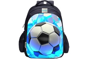 MATMO Mochila de fútbol para niños con estampado de fútbol, mochila escolar