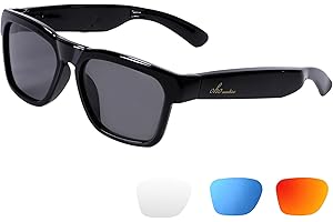 OhO sunshine Audio Sunglasses,Voice Control and Open Ear Style Listen Music and Calls with Volumn UP and Down, Bluetooth 5.0 Smart Glasses and IP44 Waterproof