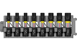 Bosch Professional 8-Piece Screwdriver Bit Set Torx (Impact Control, T Bits - Length 25 mm, Pick and Click, Accessories Impact Wrench Drill)