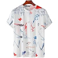 Matema Creation Men's Fashion Laycra Cotton Short Sleeve Printed T-Shirts