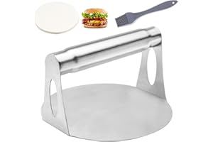 JJZGPP Stainless Steel Burger Press, 5.5 Inch Stainless Steel Smash Burger Press, Professional Stainless Steel Burger Press, Grill Accessories, Easy to Clean