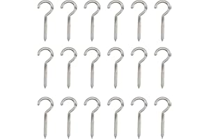MindWissUp 18pcs M3.5 x 50mm Screw Hooks Open Eye Cup Screw-in Ceiling Hooks Nickel Plated Indoor and Outdoor Wall for Hanging Plants, Cups, Kitchen Cabinet Shelf(2inch)