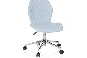 hjh OFFICE 670955 Silla giratoria para niños Joy II Tela Azul Claro, Silla para Jovenes o niños, Ajuste de Altura, Acolchado